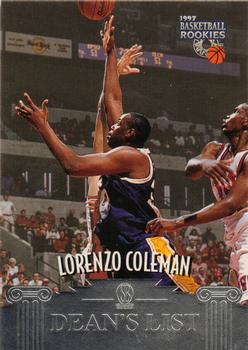 1997 Score Board Rookies - Dean's List #22 Lorenzo Coleman Front