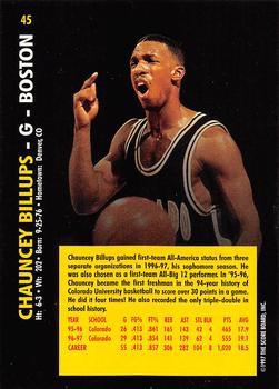 1997 Score Board Rookies - Dean's List #45 Chauncey Billups Back