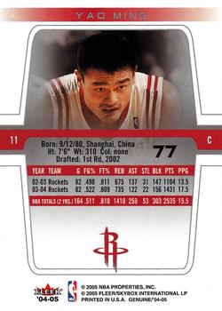 2004-05 Fleer Genuine #77 Yao Ming Back