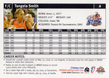 2006 Rittenhouse WNBA #4 Tangela Smith Back