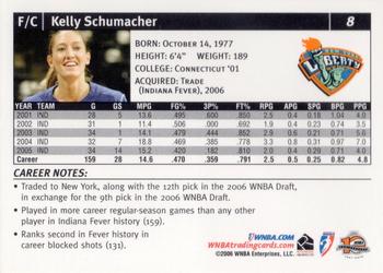 2006 Rittenhouse WNBA #8 Kelly Schumacher Back