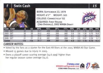 2006 Rittenhouse WNBA #15 Swin Cash Back