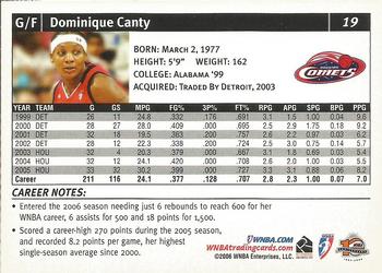 2006 Rittenhouse WNBA #19 Dominique Canty Back
