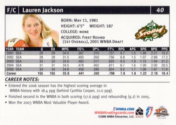 2006 Rittenhouse WNBA #40 Lauren Jackson Back