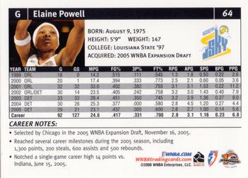 2006 Rittenhouse WNBA #64 Elaine Powell Back