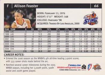 2006 Rittenhouse WNBA #66 Allison Feaster Back