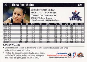 2006 Rittenhouse WNBA #68 Ticha Penicheiro Back