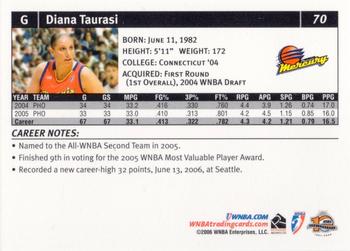2006 Rittenhouse WNBA #70 Diana Taurasi Back