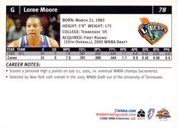 2006 Rittenhouse WNBA #78 Loree Moore Back