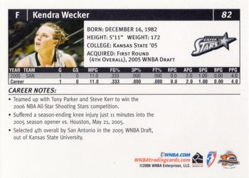 2006 Rittenhouse WNBA #82 Kendra Wecker Back