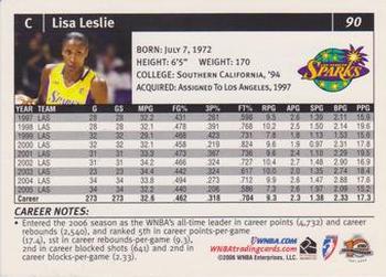 2006 Rittenhouse WNBA #90 Lisa Leslie Back