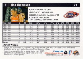 2006 Rittenhouse WNBA #91 Tina Thompson Back