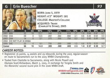 2006 Rittenhouse WNBA #93 Erin Buescher Back