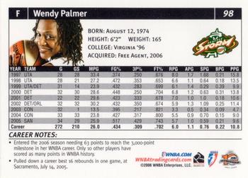 2006 Rittenhouse WNBA #98 Wendy Palmer Back