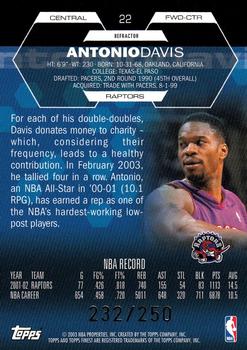 2002-03 Finest - Refractors #22 Antonio Davis Back