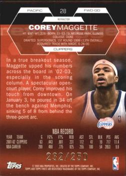 2002-03 Finest - Refractors #28 Corey Maggette Back