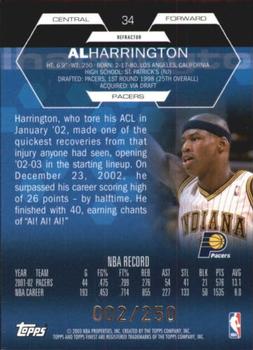 2002-03 Finest - Refractors #34 Al Harrington Back