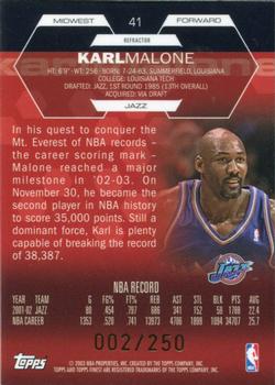 2002-03 Finest - Refractors #41 Karl Malone Back