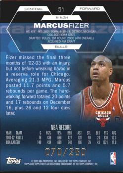 2002-03 Finest - Refractors #51 Marcus Fizer Back