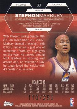 2002-03 Finest - Refractors #68 Stephon Marbury Back