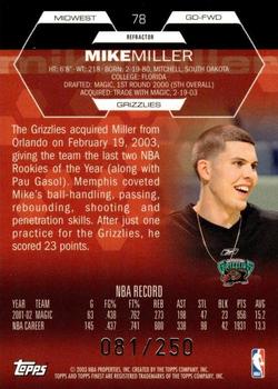 2002-03 Finest - Refractors #78 Mike Miller Back