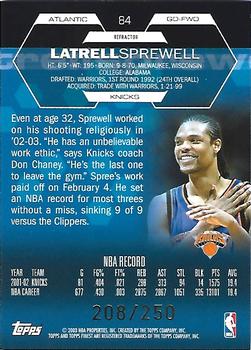 2002-03 Finest - Refractors #84 Latrell Sprewell Back