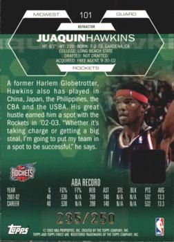 2002-03 Finest - Refractors #101 Juaquin Hawkins Back