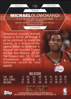 2002-03 Finest - Refractors #135 Michael Olowokandi Back