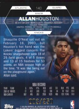 2002-03 Finest - Refractors #140 Allan Houston Back