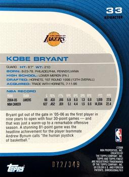 2005-06 Finest - Refractors #33 Kobe Bryant Back