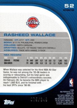 2005-06 Finest - Refractors #52 Rasheed Wallace Back