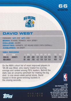 2005-06 Finest - Refractors #66 David West Back