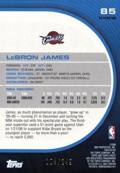 2005-06 Finest - Refractors #85 LeBron James Back