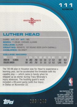 2005-06 Finest - Refractors #111 Luther Head Back