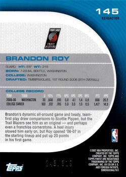 2005-06 Finest - Refractors #145 Brandon Roy Back