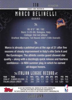 2006-07 Finest - Refractors #118 Marco Belinelli Back
