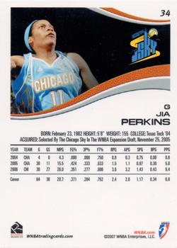 2007 Rittenhouse WNBA #34 Jia Perkins Back