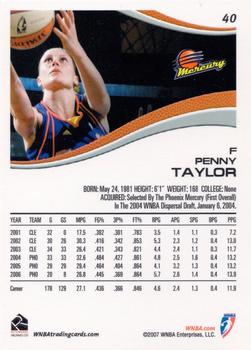 2007 Rittenhouse WNBA #40 Penny Taylor Back