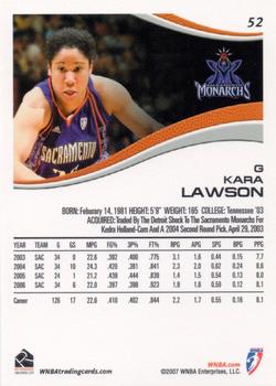 2007 Rittenhouse WNBA #52 Kara Lawson Back