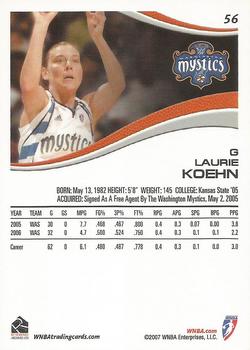2007 Rittenhouse WNBA #56 Laurie Koehn Back