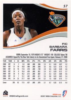 2007 Rittenhouse WNBA #57 Barbara Farris Back