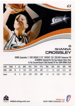 2007 Rittenhouse WNBA #65 Shanna Crossley Back