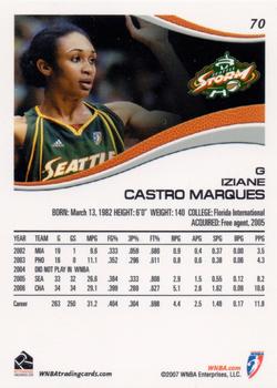 2007 Rittenhouse WNBA #70 Iziane Castro Marques Back