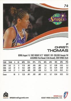 2007 Rittenhouse WNBA #74 Christi Thomas Back