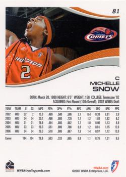 2007 Rittenhouse WNBA #81 Michelle Snow Back