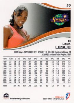2007 Rittenhouse WNBA #90 Lisa Leslie Back