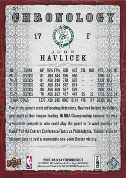 2007-08 Upper Deck Chronology #51 John Havlicek Back