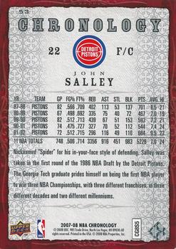 2007-08 Upper Deck Chronology #53 John Salley Back
