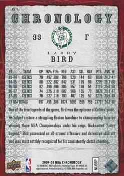 2007-08 Upper Deck Chronology #61 Larry Bird Back