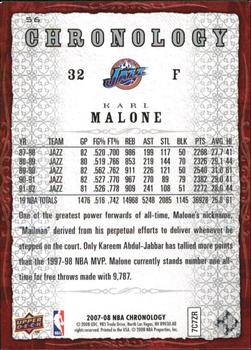 2007-08 Upper Deck Chronology #56 Karl Malone Back